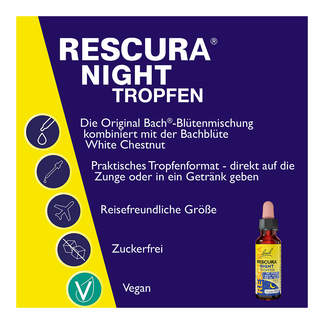 Grafik Bachblüten Original Rescura Night Tropfen mit Alkohol Merkmale