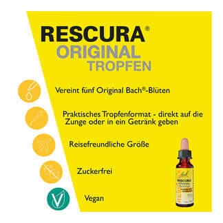 Grafik Bachblüten Original Rescura Tropfen mit Alkohol Merkmale