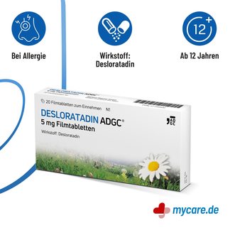 Infografik Desloratadin-ADGC 5 mg Filmtabletten Eigenschaften