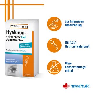 Infografik Hyaluron-ratiopharm Augentropfen Gel Eigenschaften