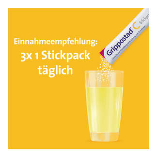 Grafik Grippostad C Stickpack Granulat Einnahmeempfehlung: 3x1 Stickpack täglich