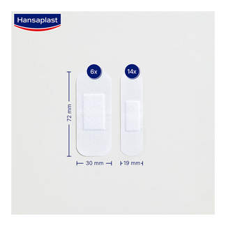 Grafik Hansaplast Sensitive hypoallergene Pflasterstrips Maße