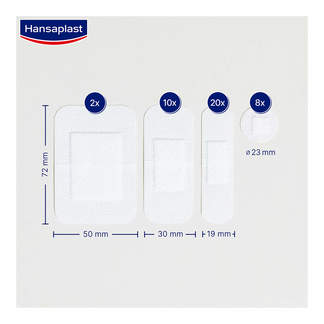 Grafik Hansaplast Sensitive hypoallergene Pflasterstrips Maße
