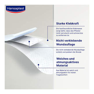 Grafik Hansaplast Sensitive Wundverband XXL steril 8 x 10 cm Eigenschaften