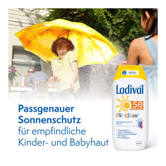 Grafik Ladival Kinder Sonnenmilch LSF 50+ Passgenauer Sonnenschutz für empfindliche Kinder- und Babyhaut