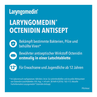 Grafik Laryngomedin Octenidin Antisept 2,6 mg Lutschtabletten Merkmale
