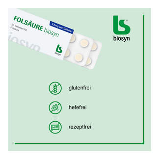 Grafik Folsäure biosyn Tabletten Eigenschaften