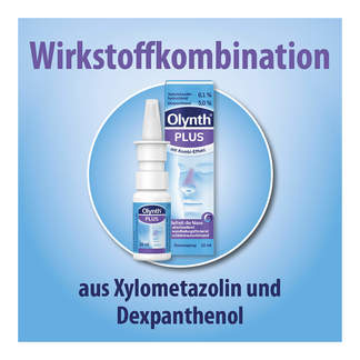 Grafik Olynth Plus 0,1 % / 5 % Nasenspray Wirkstoffkombination aus Xylometazolin und Dexpanthenol