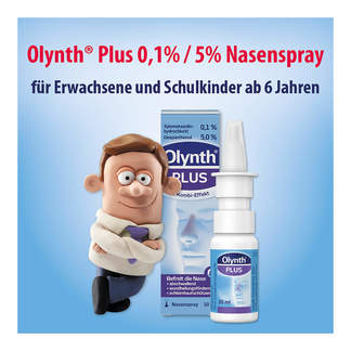 Grafik Olynth Plus 0,1 % / 5 % Nasenspray Für Erwachsene und Schulkinder ab 6 Jahren