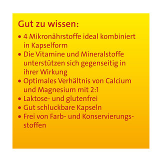 Grafik Vitamin D3 K2 Hevert plus Calcium und Magnesium 2000 IE Gut zu wissen