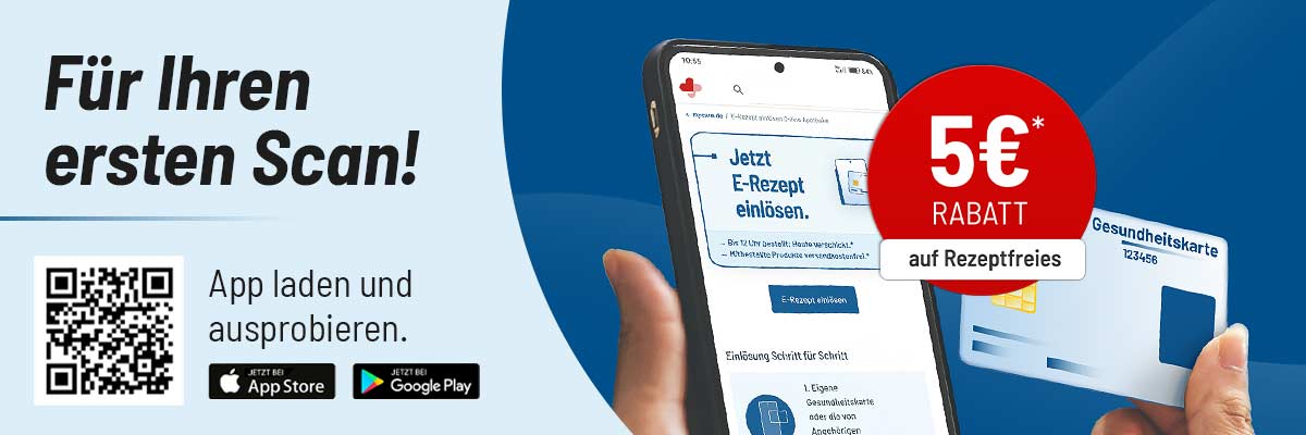 Jetzt mycare-App laden und 5€ für Ihren ersten Scan sichern. 5€ Gutschein für Ihren ersten Scan, auf Rezeptfreies, QR-Code, App-Logos und eine E-Rezept-Einlösung mit Gesundheitskarte und Smartphone.