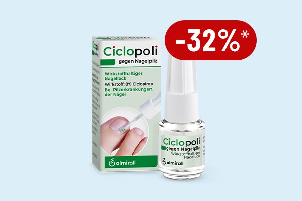 Sparen Sie 32%* auf Ciclopoli gegen Nagelpilz!