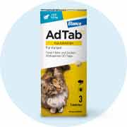 AdTab Kautabletten für Katzen über 2 bis 8 kg