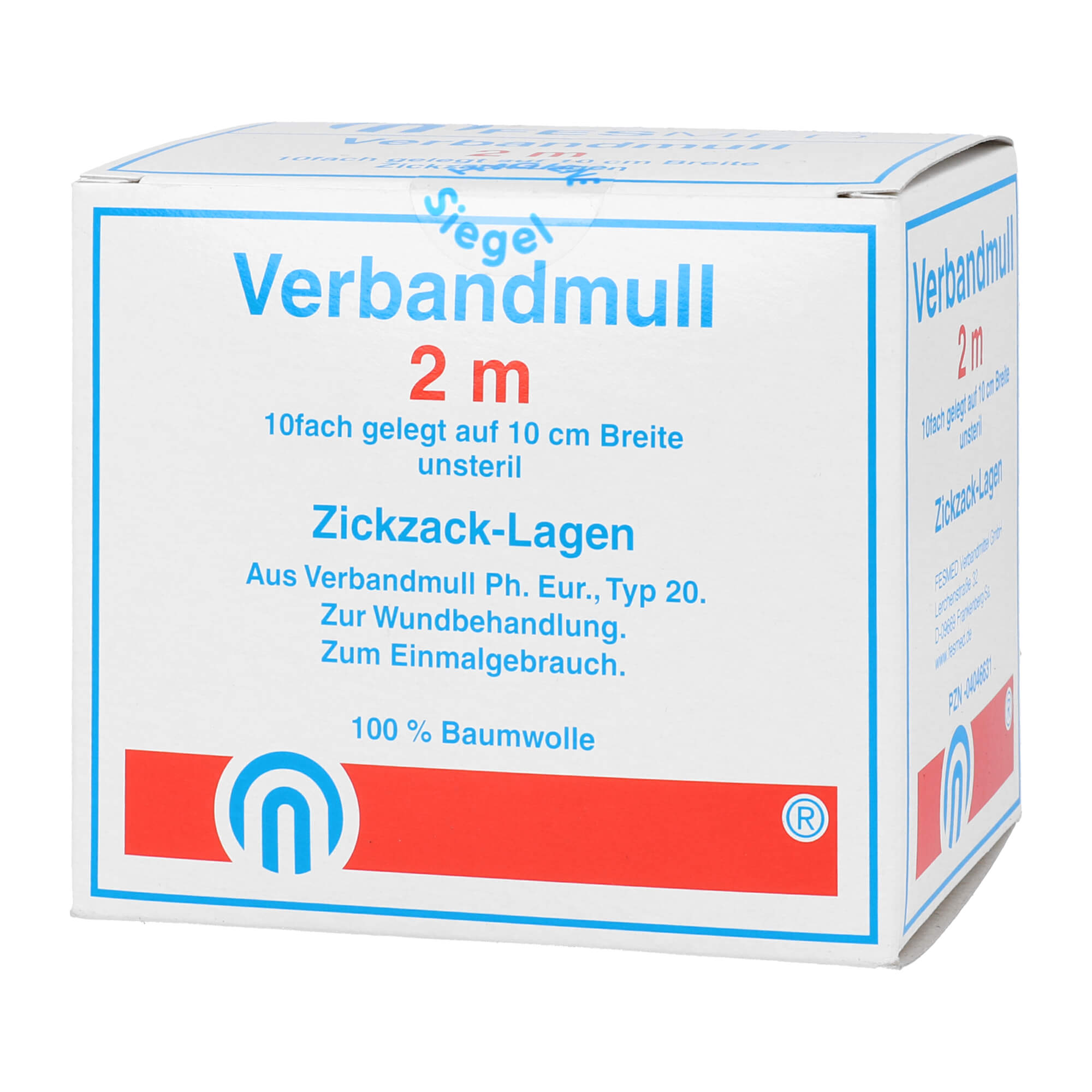 Verbundmull 2x1 m zickzack BW 20 100 unsteril Verband