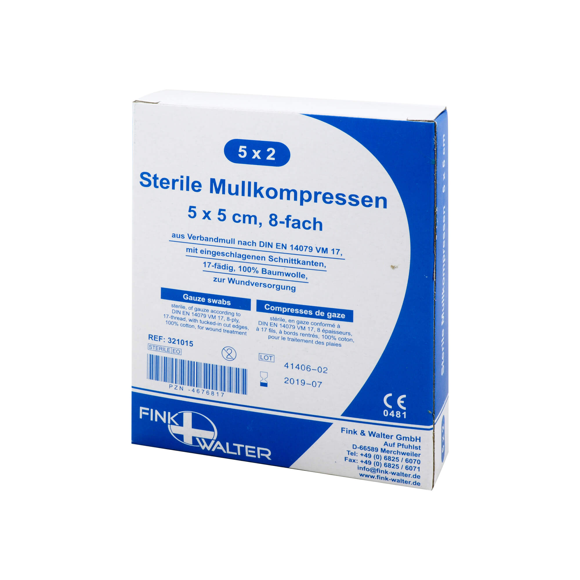 Mullkompressen 5x5 cm steril 8-fach Kompressen