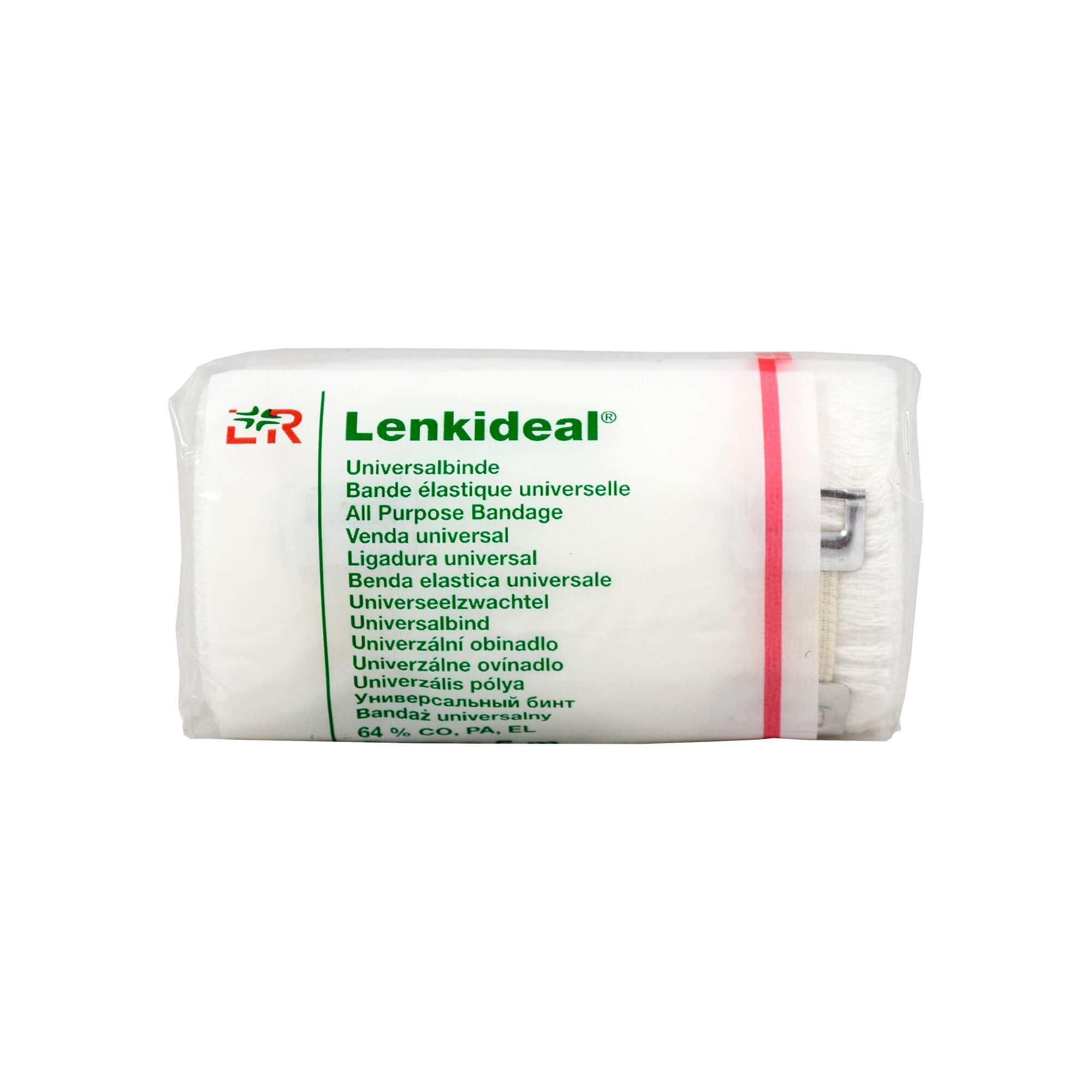 Lenkideal Idealbinde 8 cmx5 m Weiß mit Verbandklammern