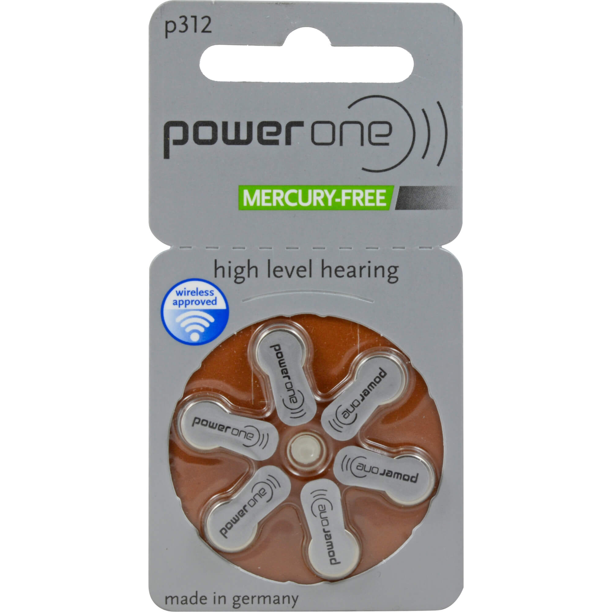 Power one Hörgeräte-Batterien, Mercury-free