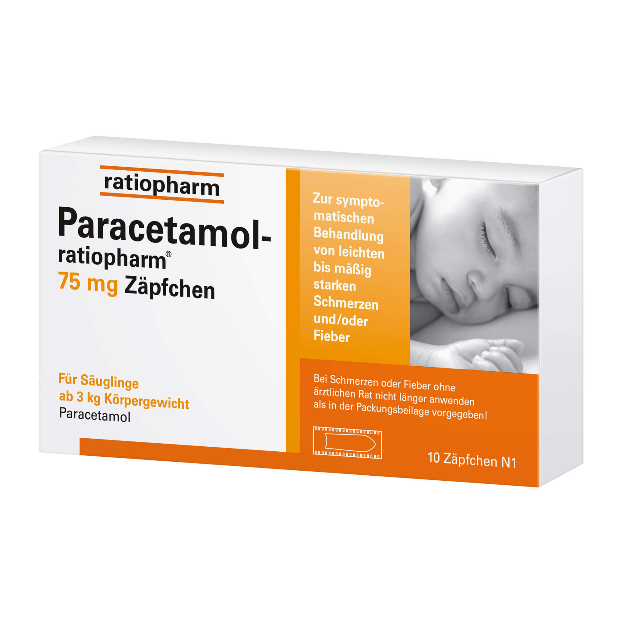 Paracetamol ratiopharm 75 mg Zäpfchen