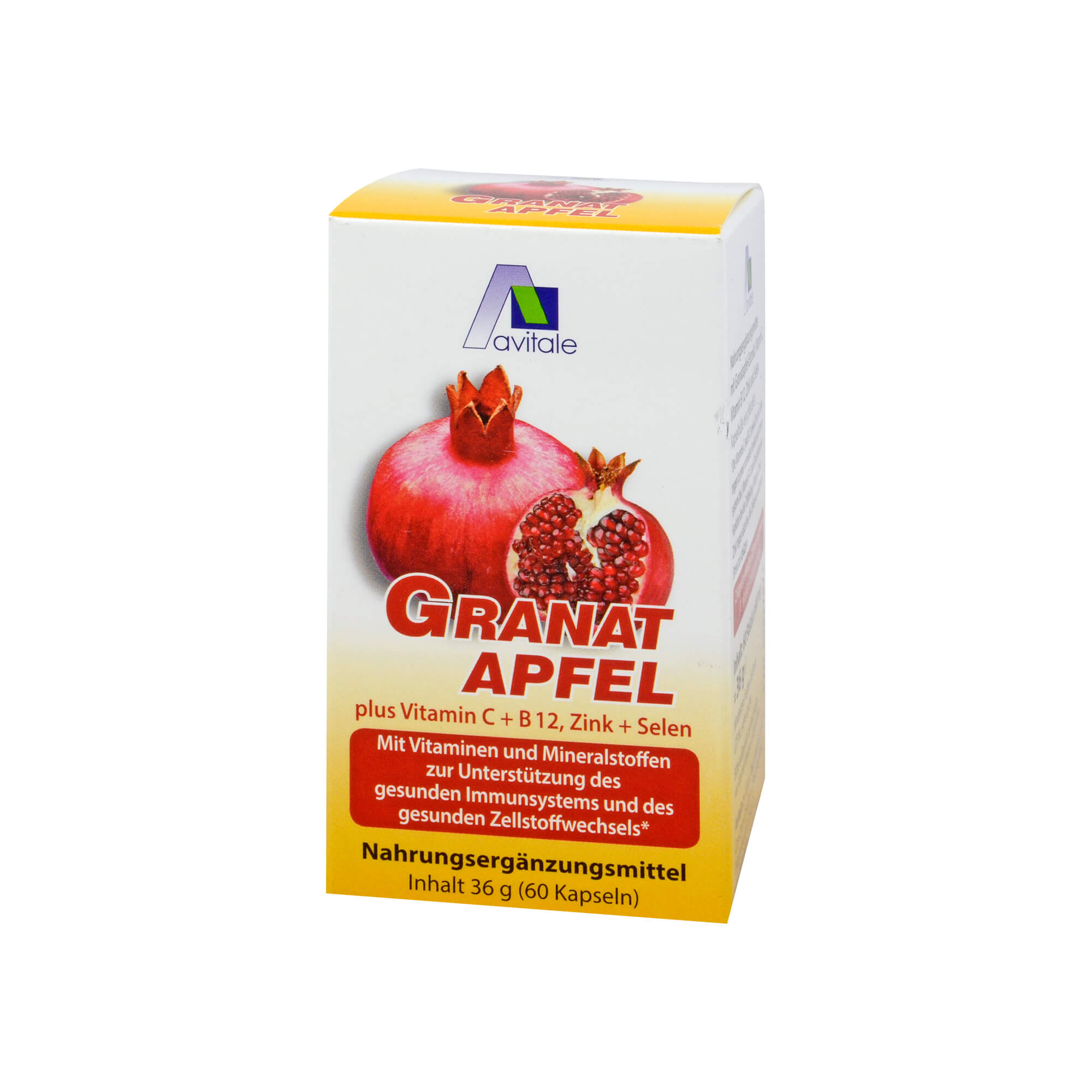 Granatapfel 500mg + Vitamin C + B12 + Zink + Selen