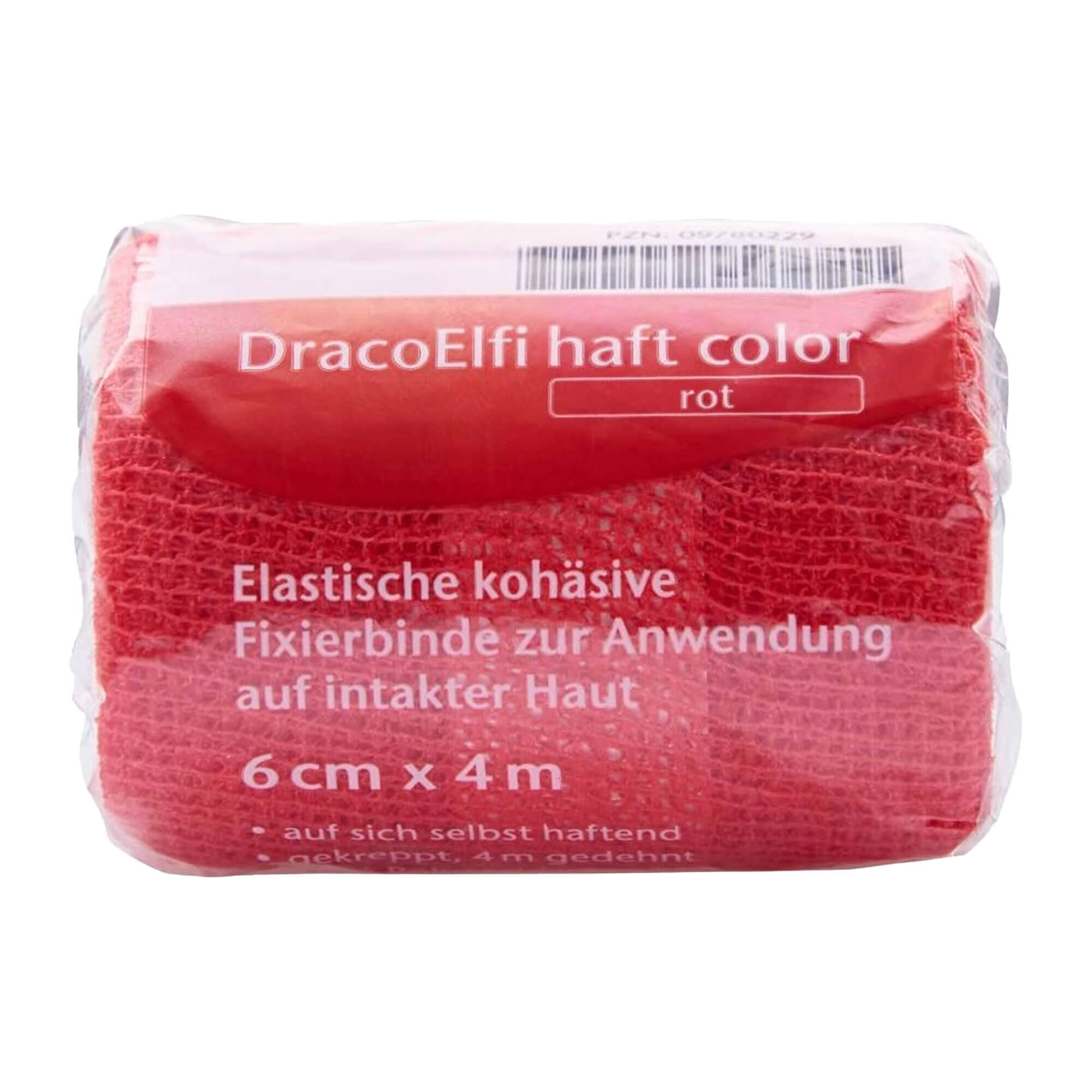 DracoElfi haft color Elastische Fixierbinde 6 cm x 4 m rot