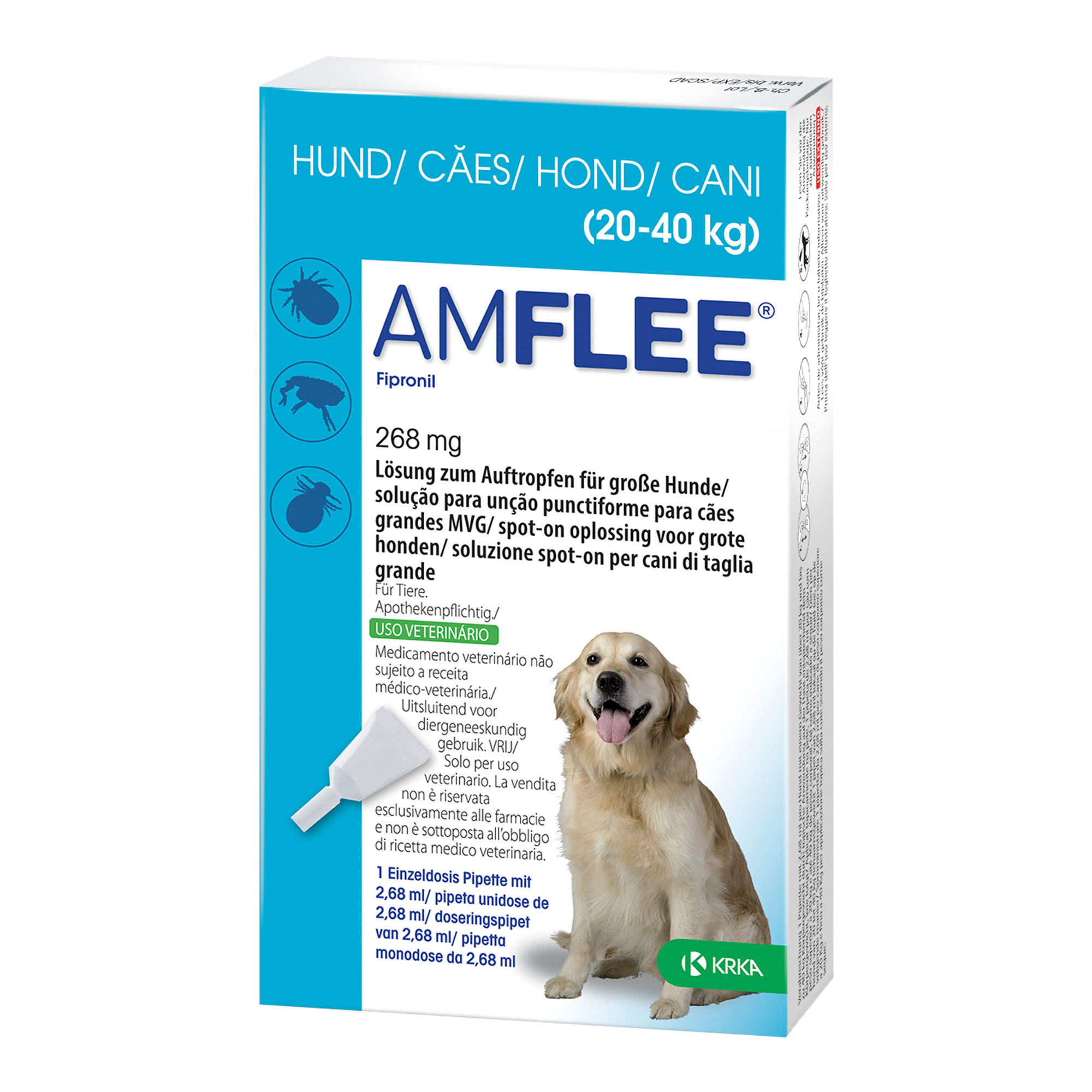 Amflee 268 mg Lösung zum Auftropfen für Große Hunde