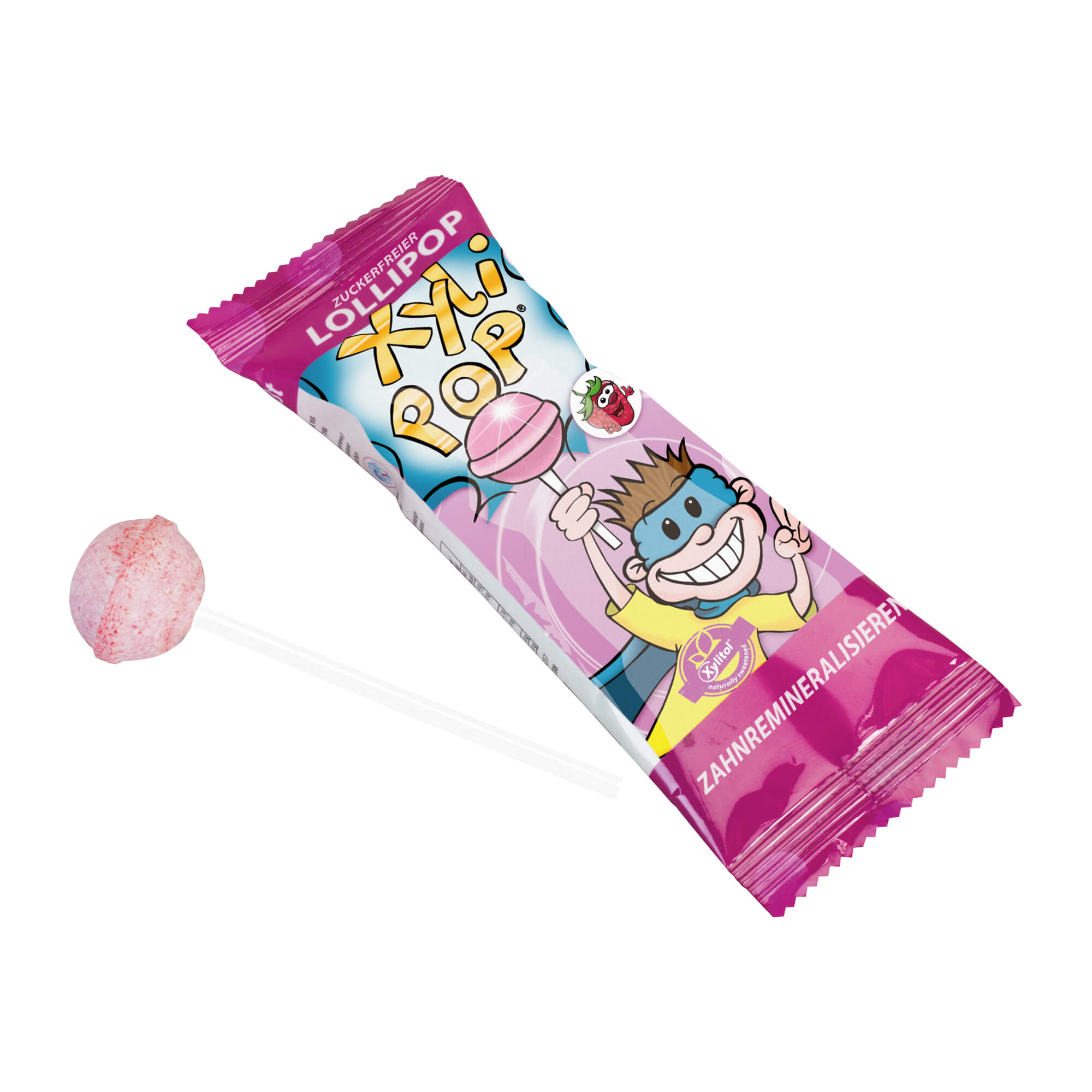 Miradent XyliPop Lolli Zahnpflegelolli Erdbeere