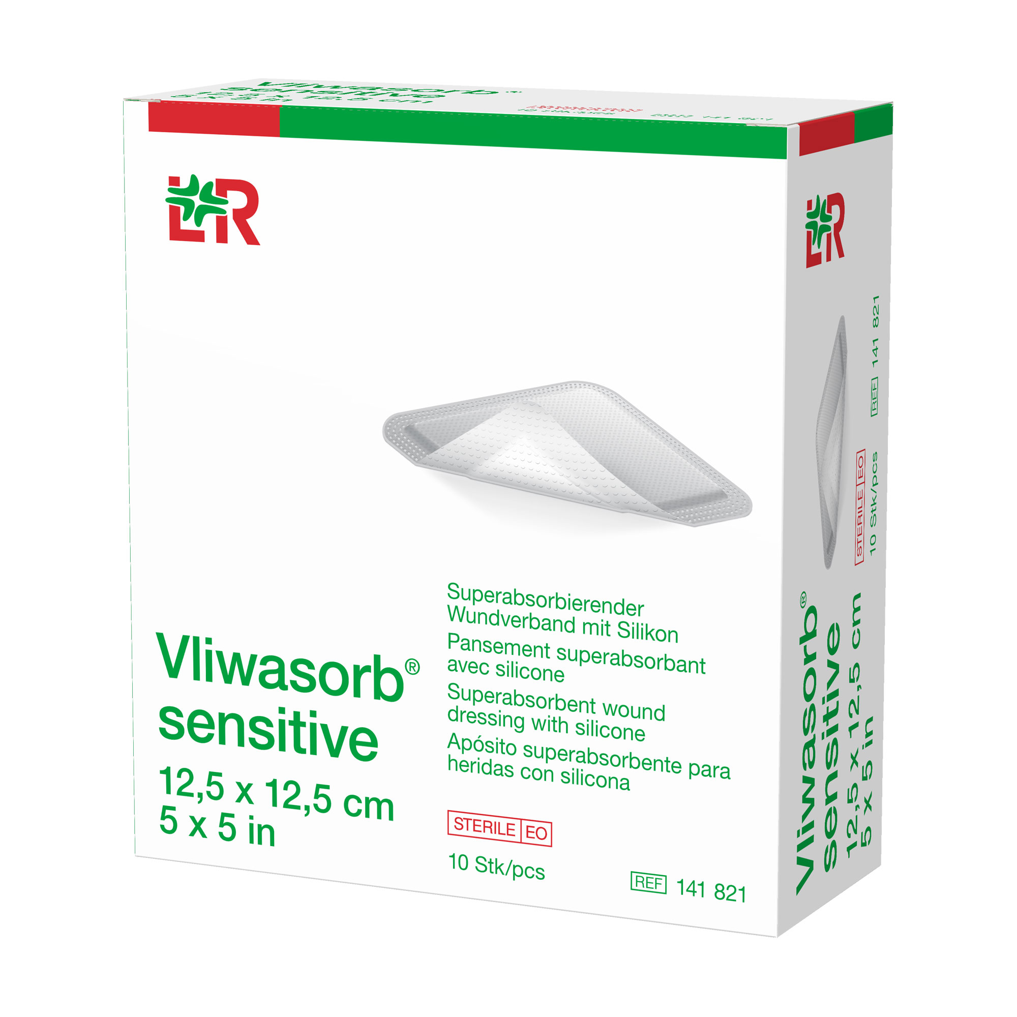 Vliwasorb sensitive Superabsorb. Wundverband 12,5x12,5 cm