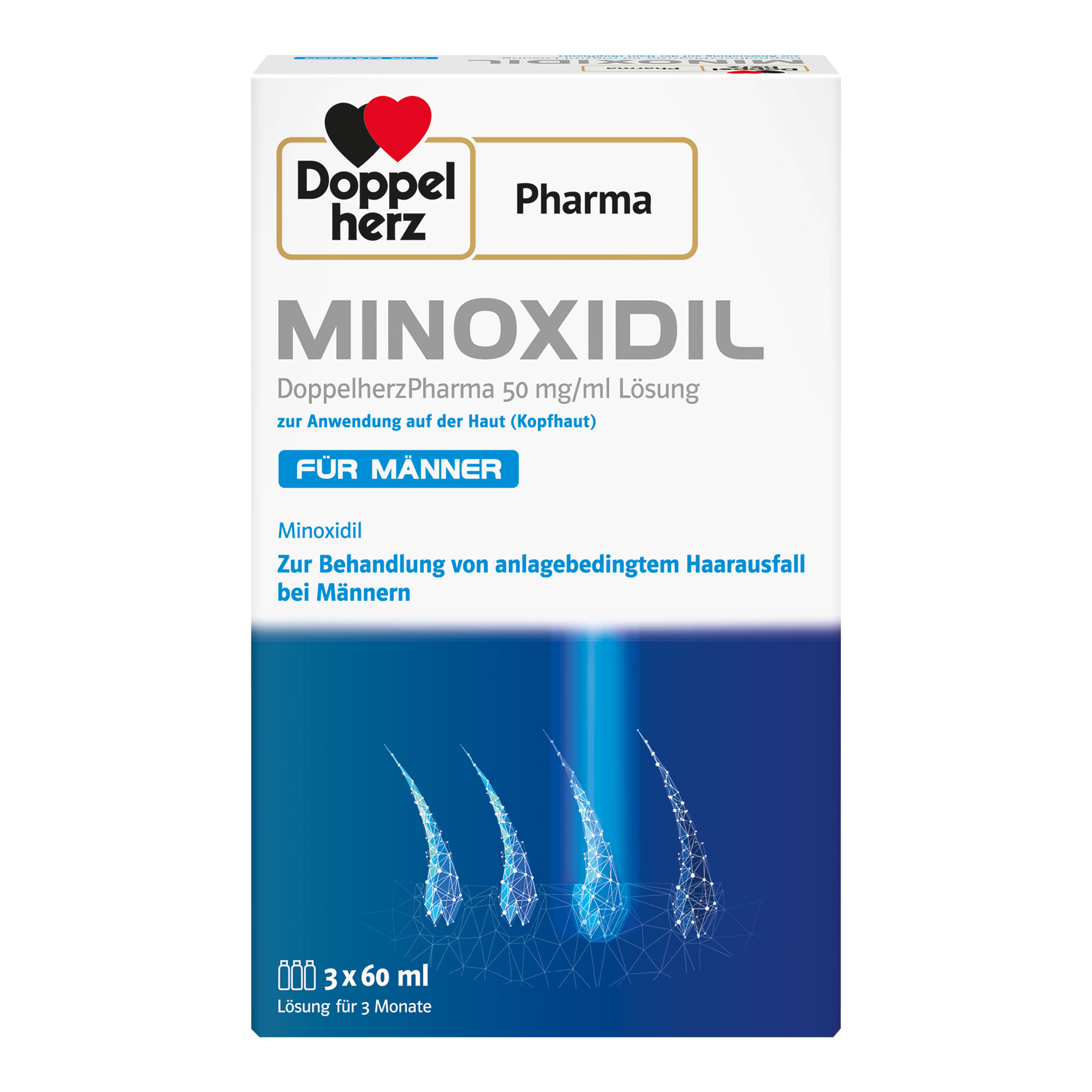 Minoxidil DoppelherzPharma 50 mg/ml Lösung für Männer