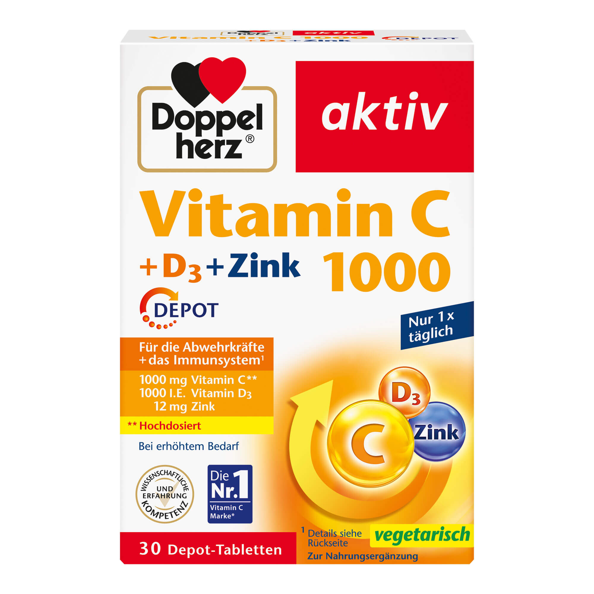 Doppelherz aktiv Vitamin C 1000 + D3 + Zink Depot-Tabletten