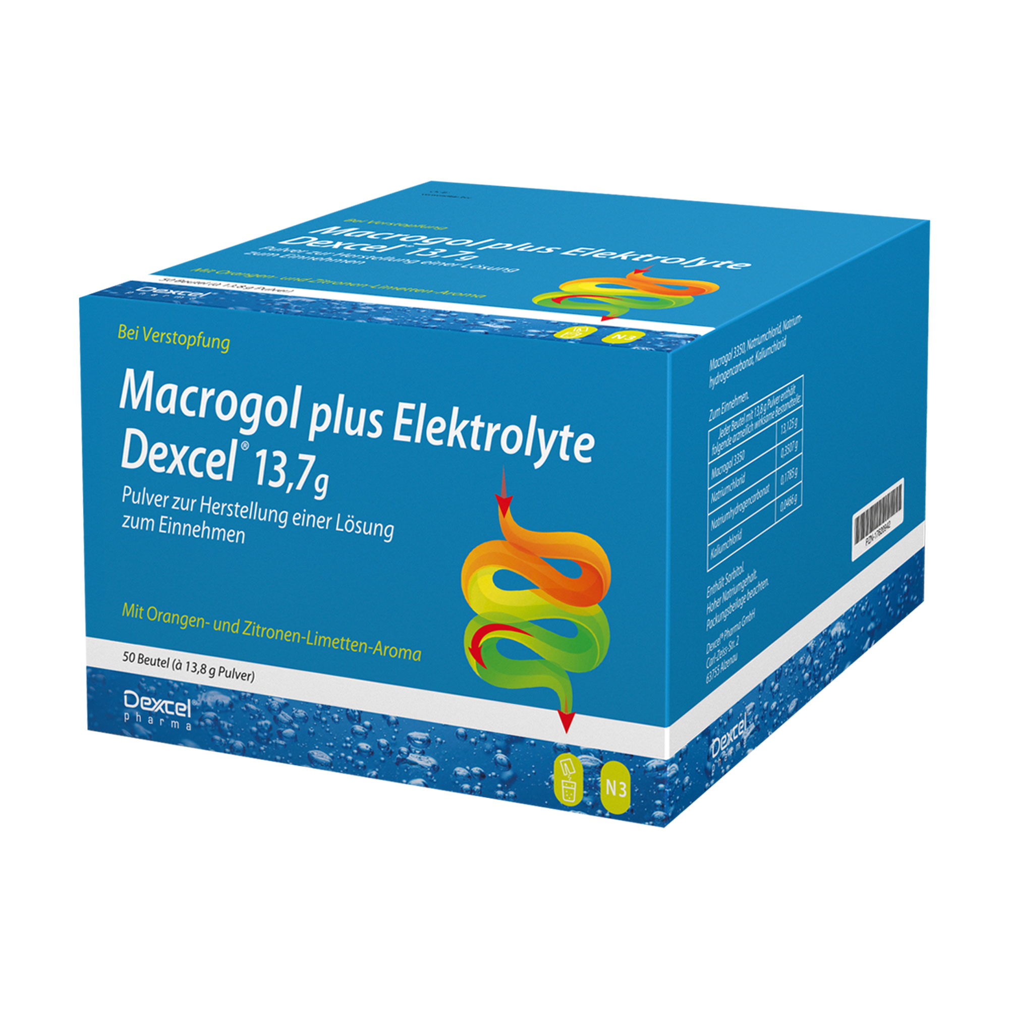 Macrogol plus Elektrolyte Dexcel 13,7 g Pulver
