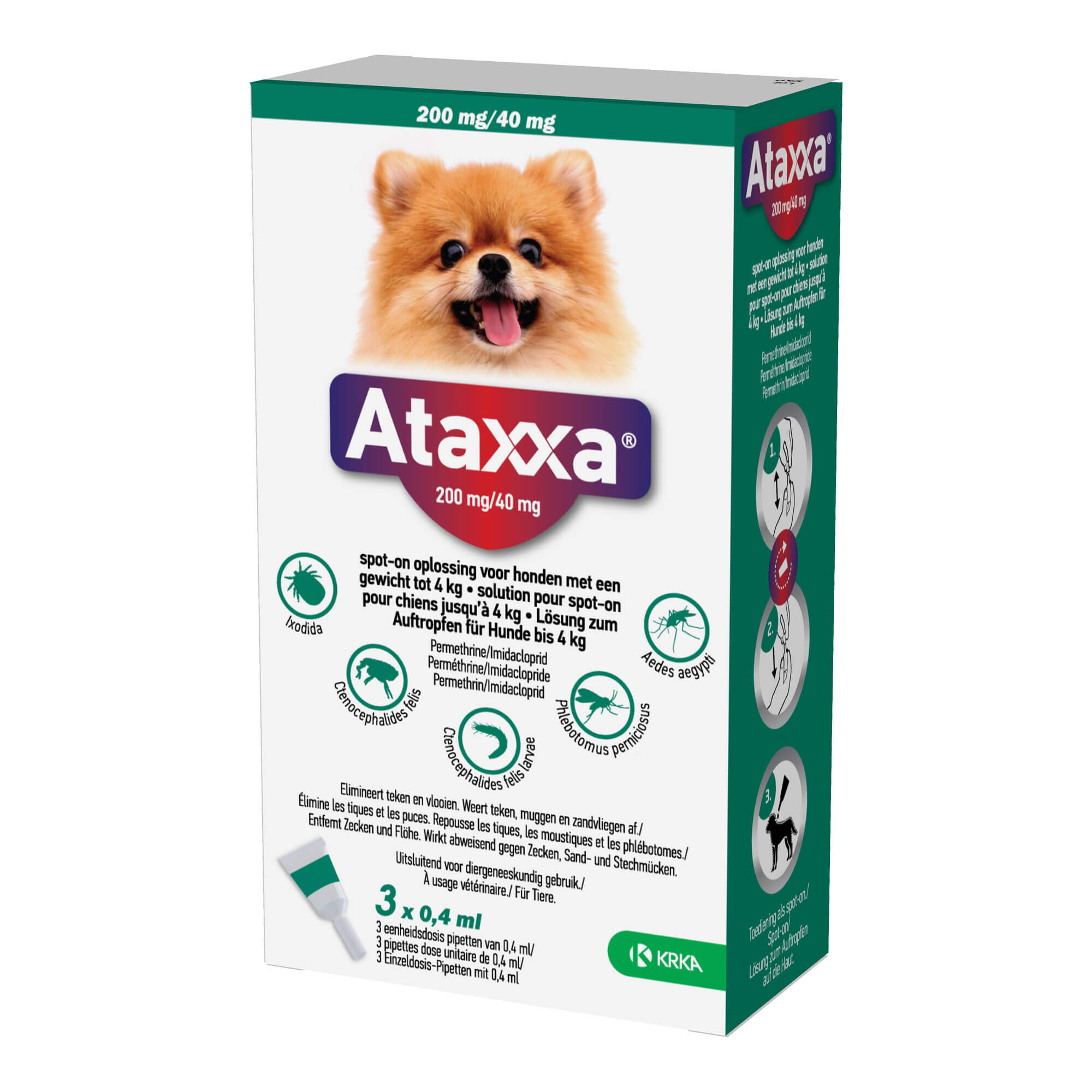 Ataxxa 200 mg/40 mg Lösung zum Auftropfen für Hunde bis 4 kg