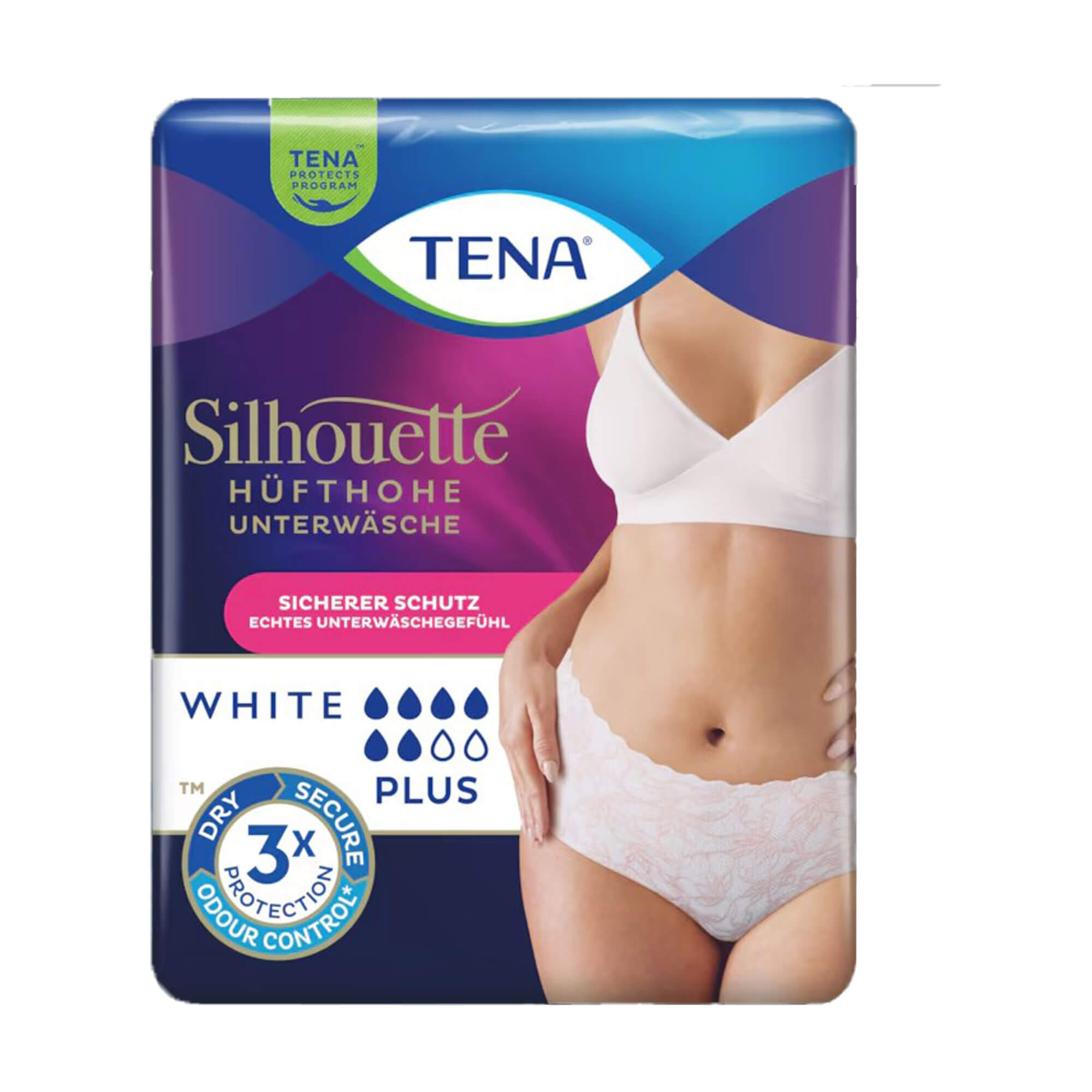 Tena Silhouette Plus White Inkontinenz Pants L