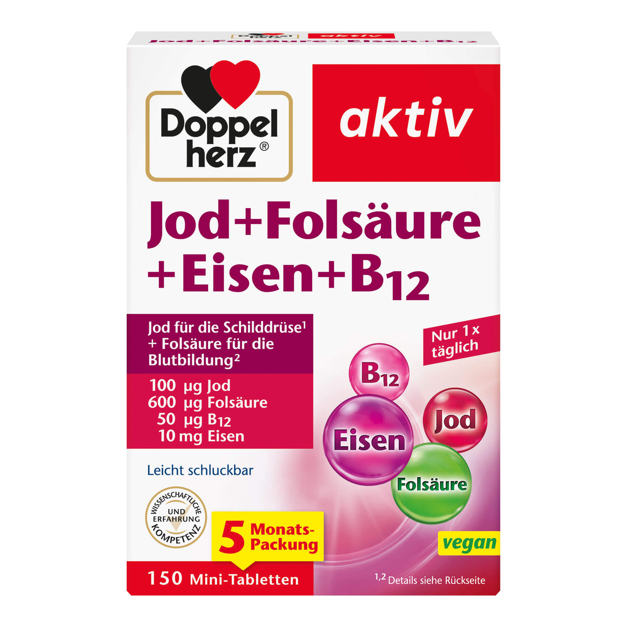 Doppelherz aktiv Jod+Folsäure+Eisen+B12 Tabletten
