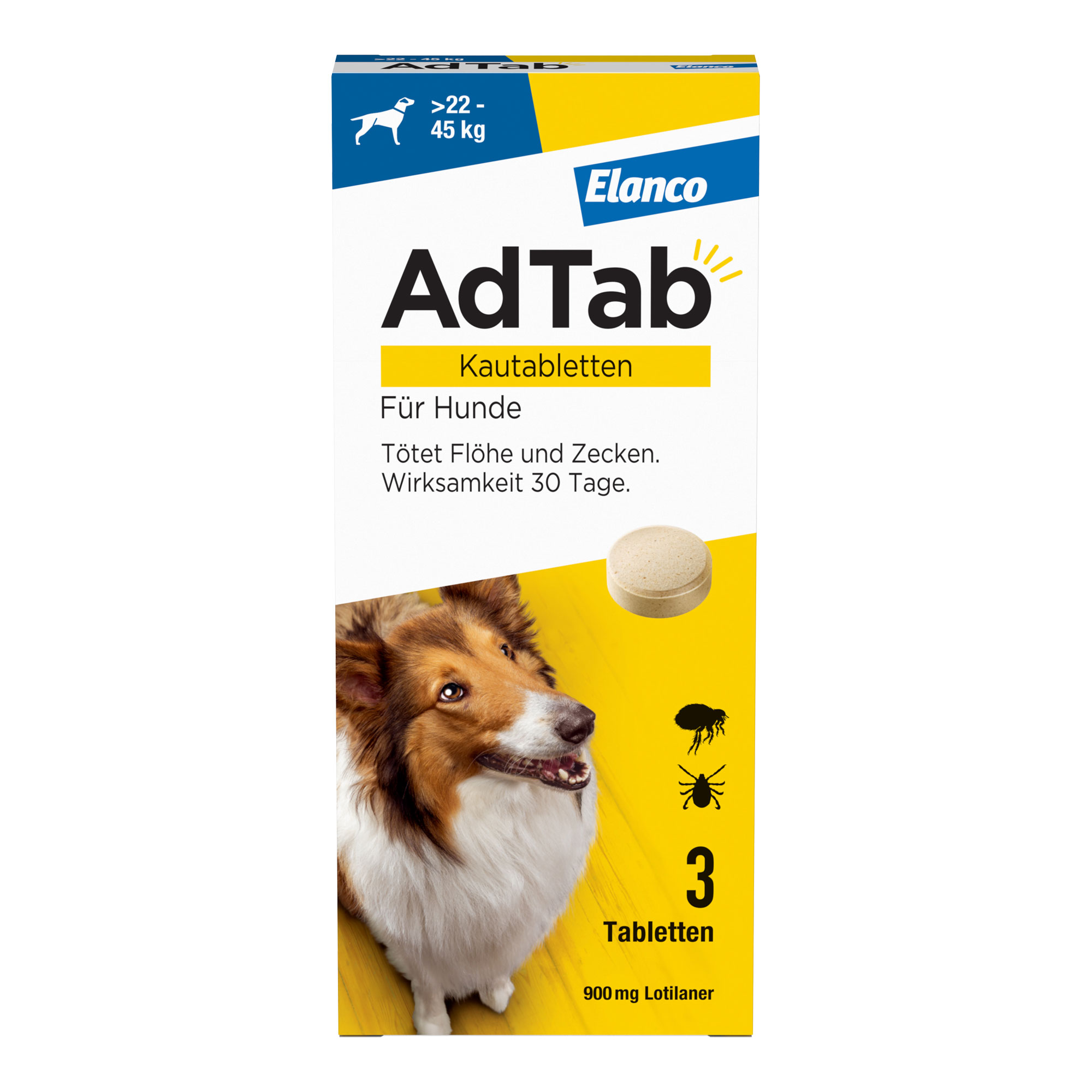 AdTab Kautabletten für Hunde über 22 bis 45 kg