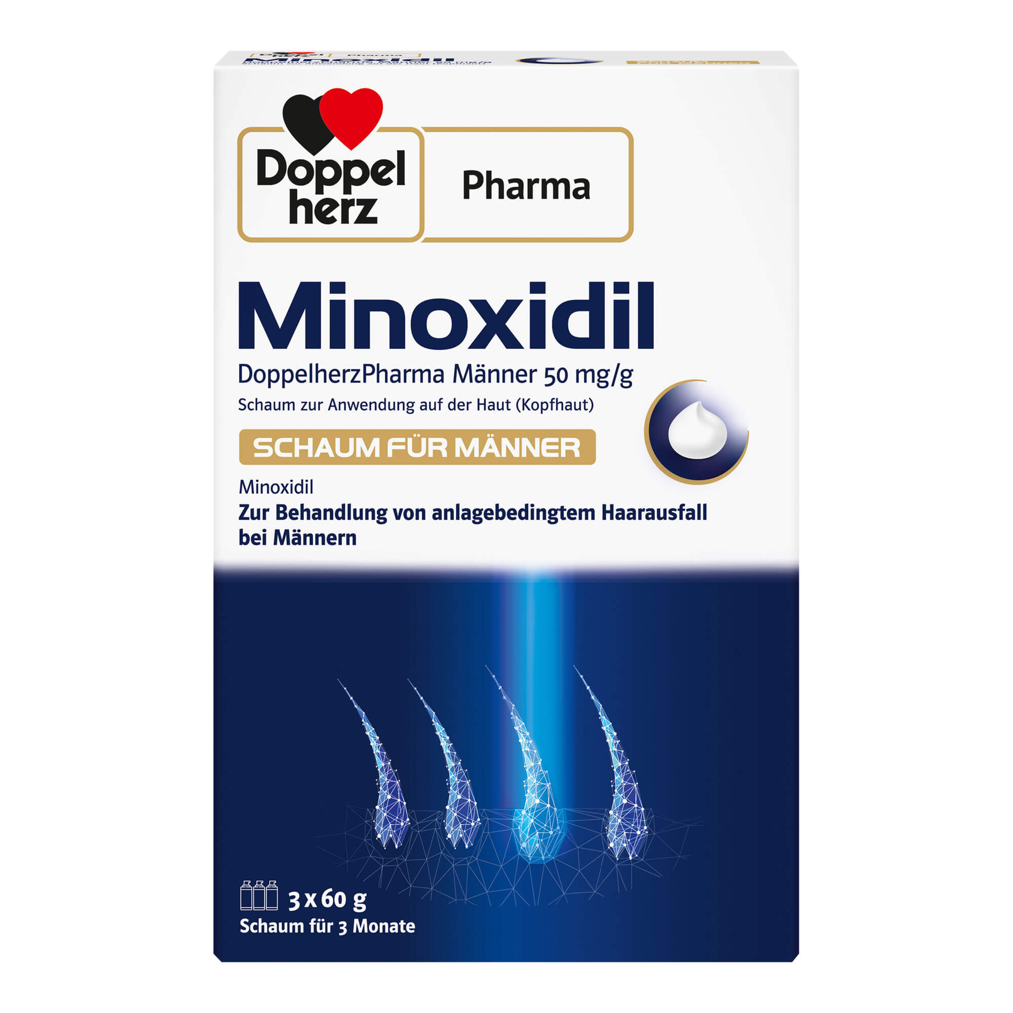 Minoxidil DoppelherzPharma 50 mg/g Schaum für Männer
