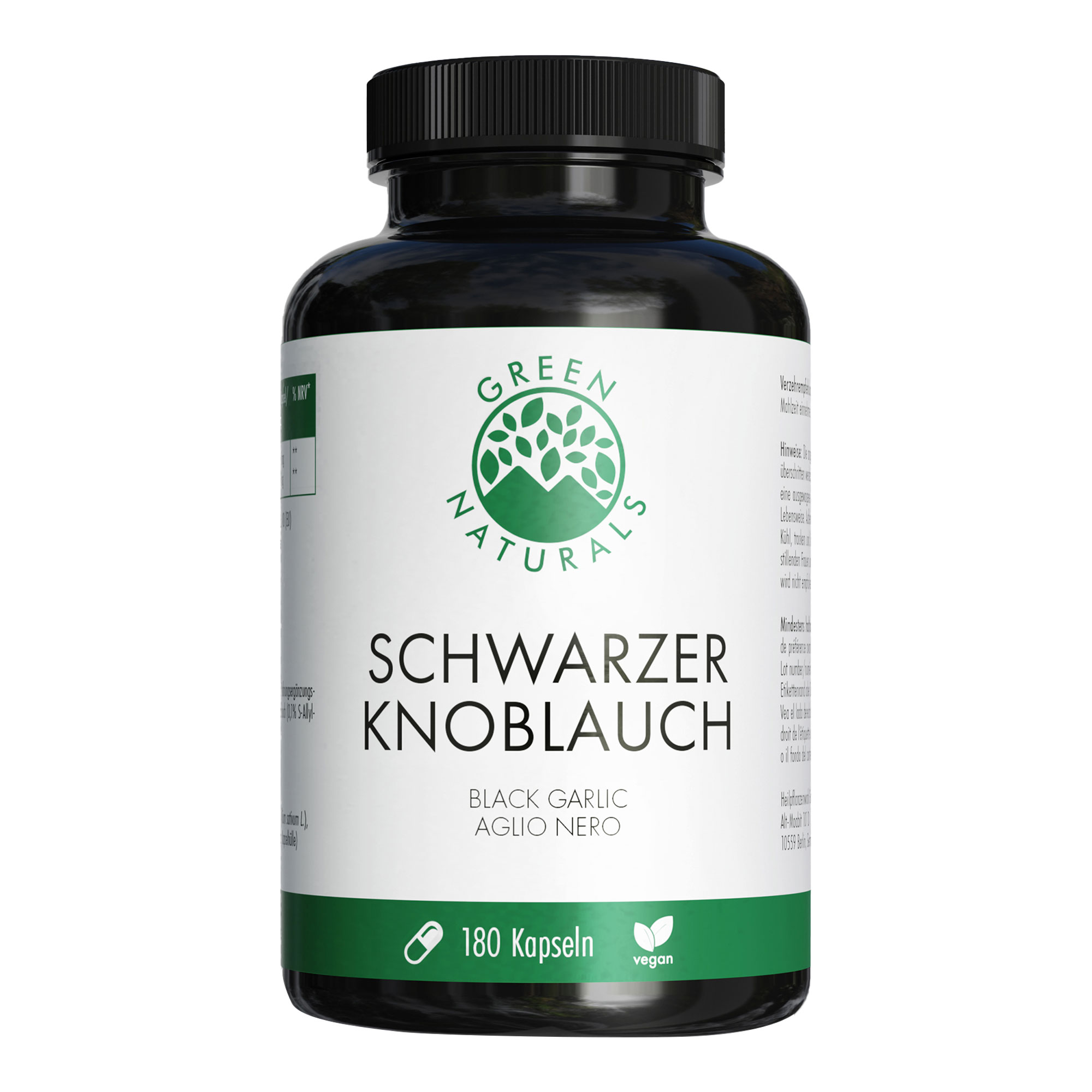 GREEN NATURALS Schwarzer Knoblauch vegane Kapseln
