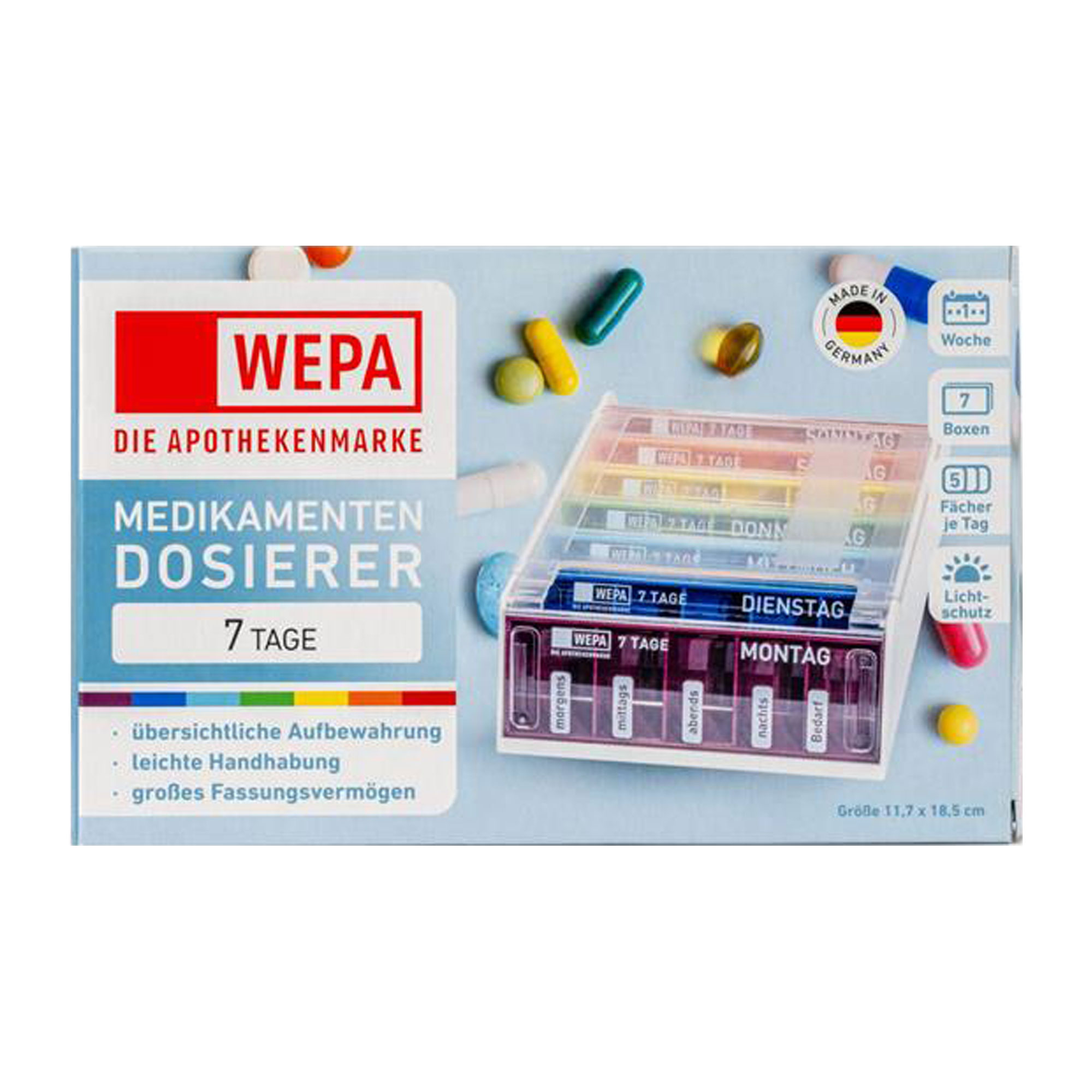 WEPA 7 Tage Regenbogen/UV-Schutz+ Medikamentenbox