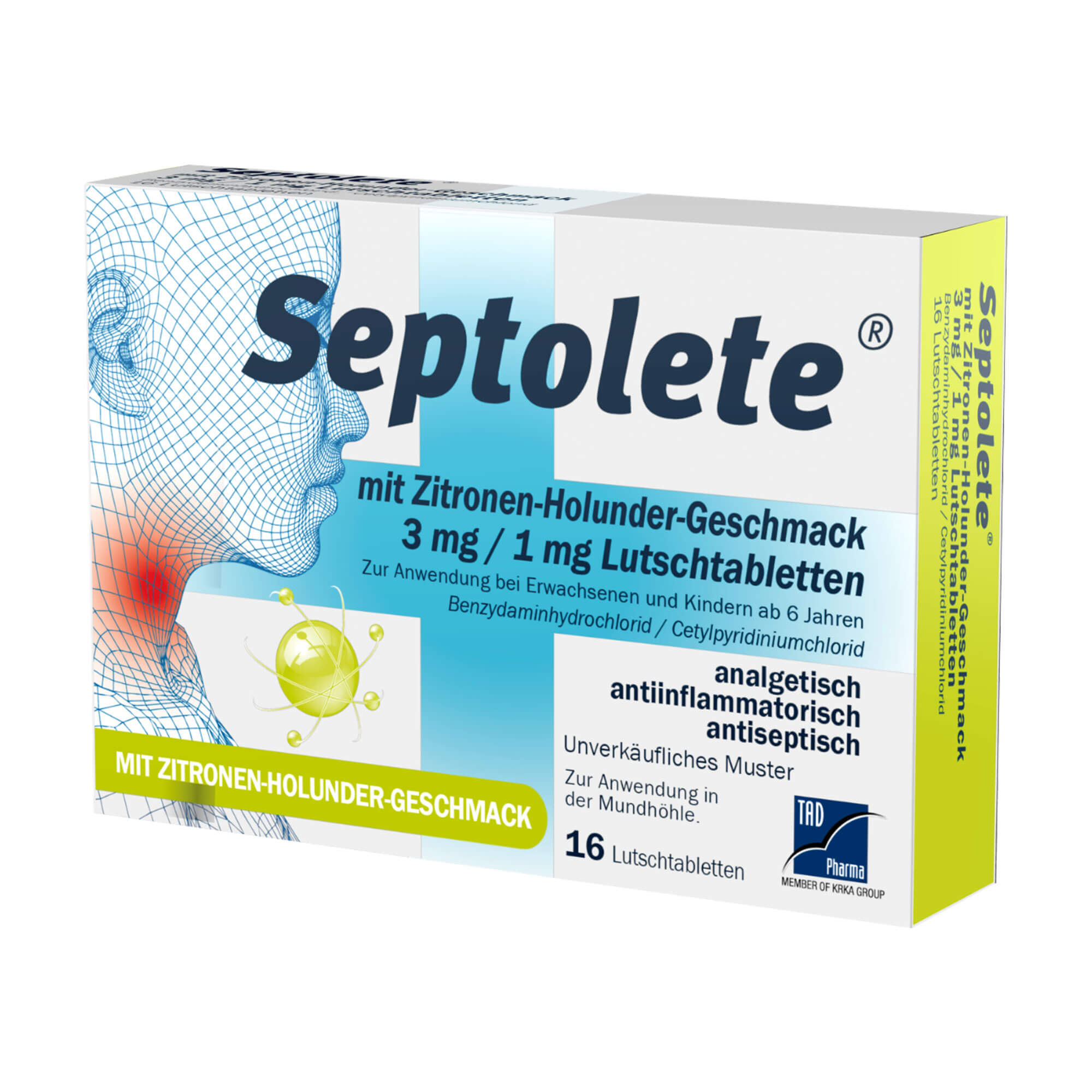 Septolete Zitrone-Holunder 3 mg/1 mg Lutschtabletten