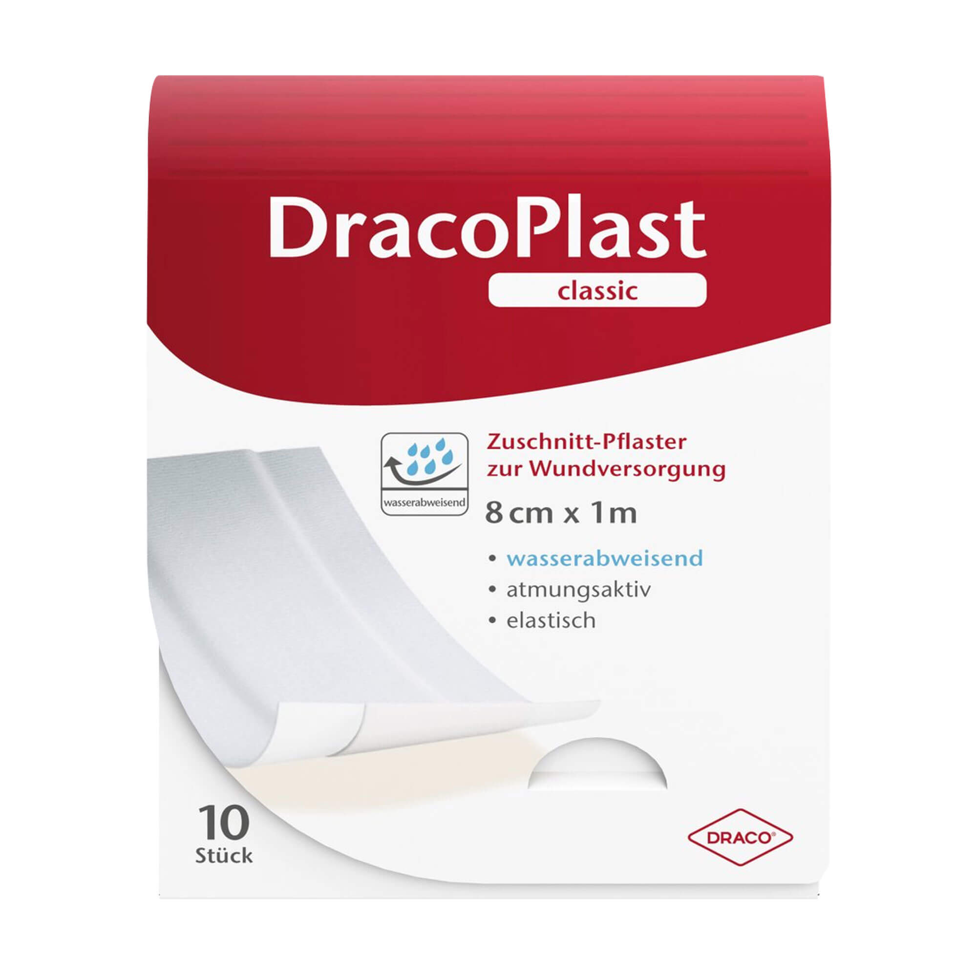 DracoPlast classic Pflaster 8 cm x 1 m weiß