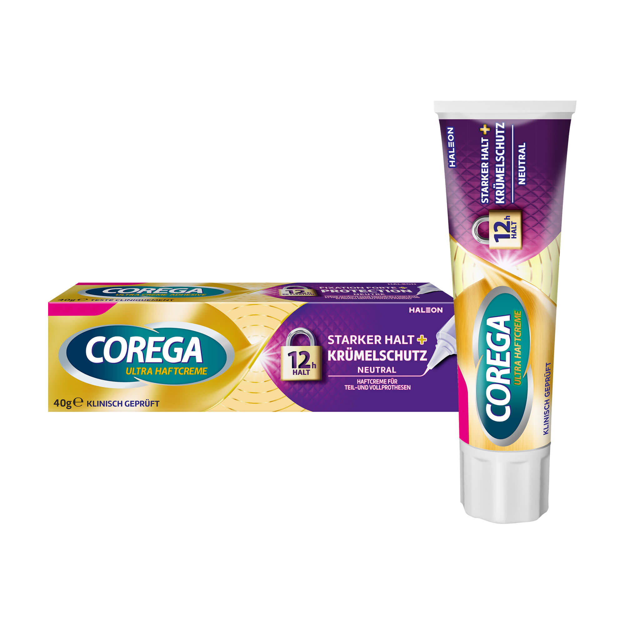 Corega Ultra Haftcreme Starker Halt + Krümelschutz