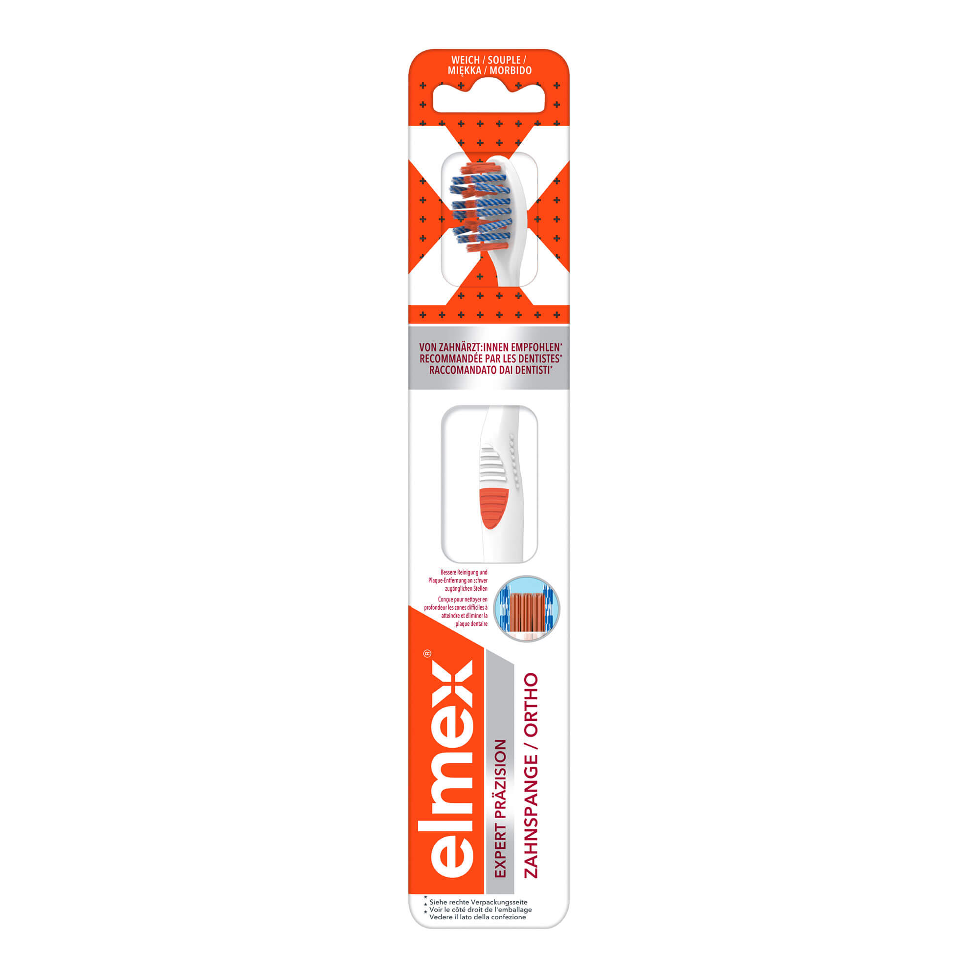 Elmex Expert Präzision Zahnspange Zahnbürste sanft