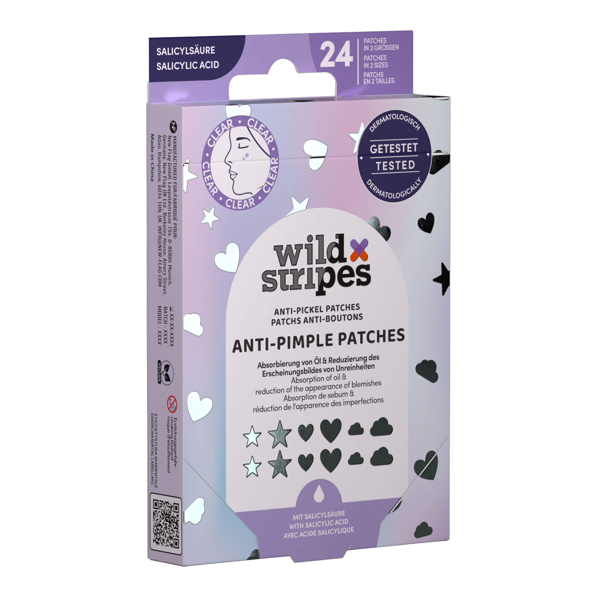 Wild Stripes Anti-Pickel Patches - Holo Clear