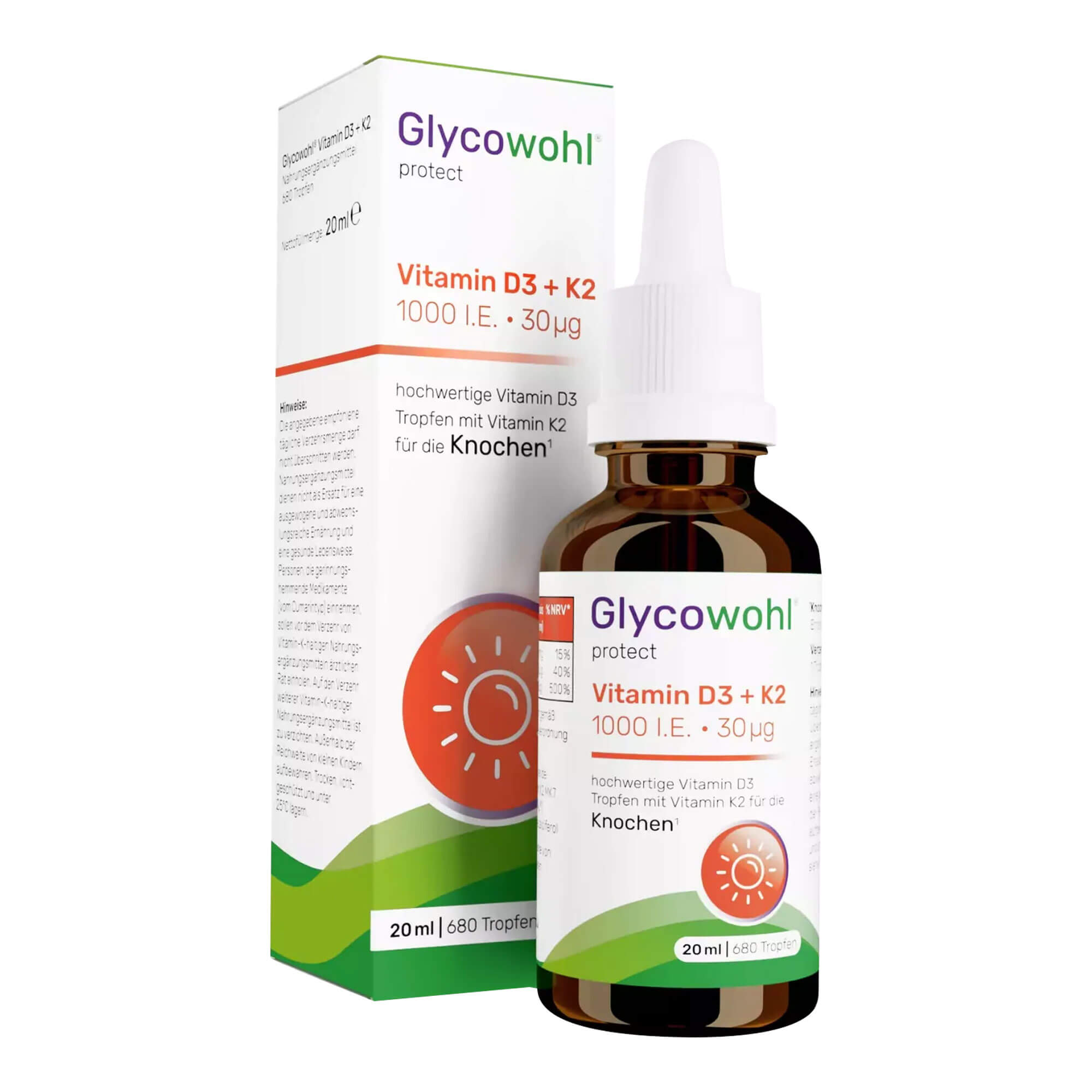 Glycowohl protect Vitamin D3 1000 I.E.+K2 30 µg Tropfen
