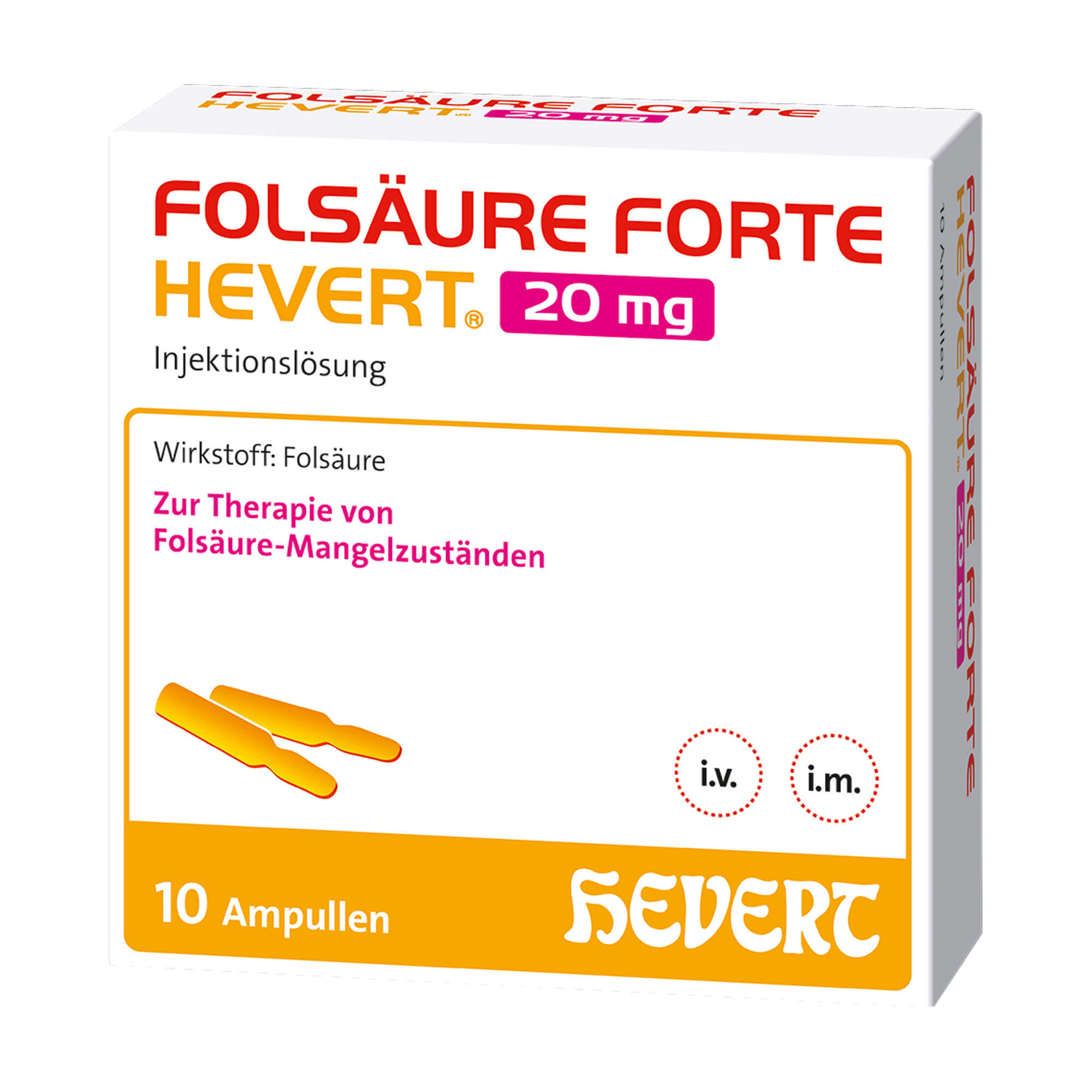 Folsäure forte Hevert 20 mg Ampullen
