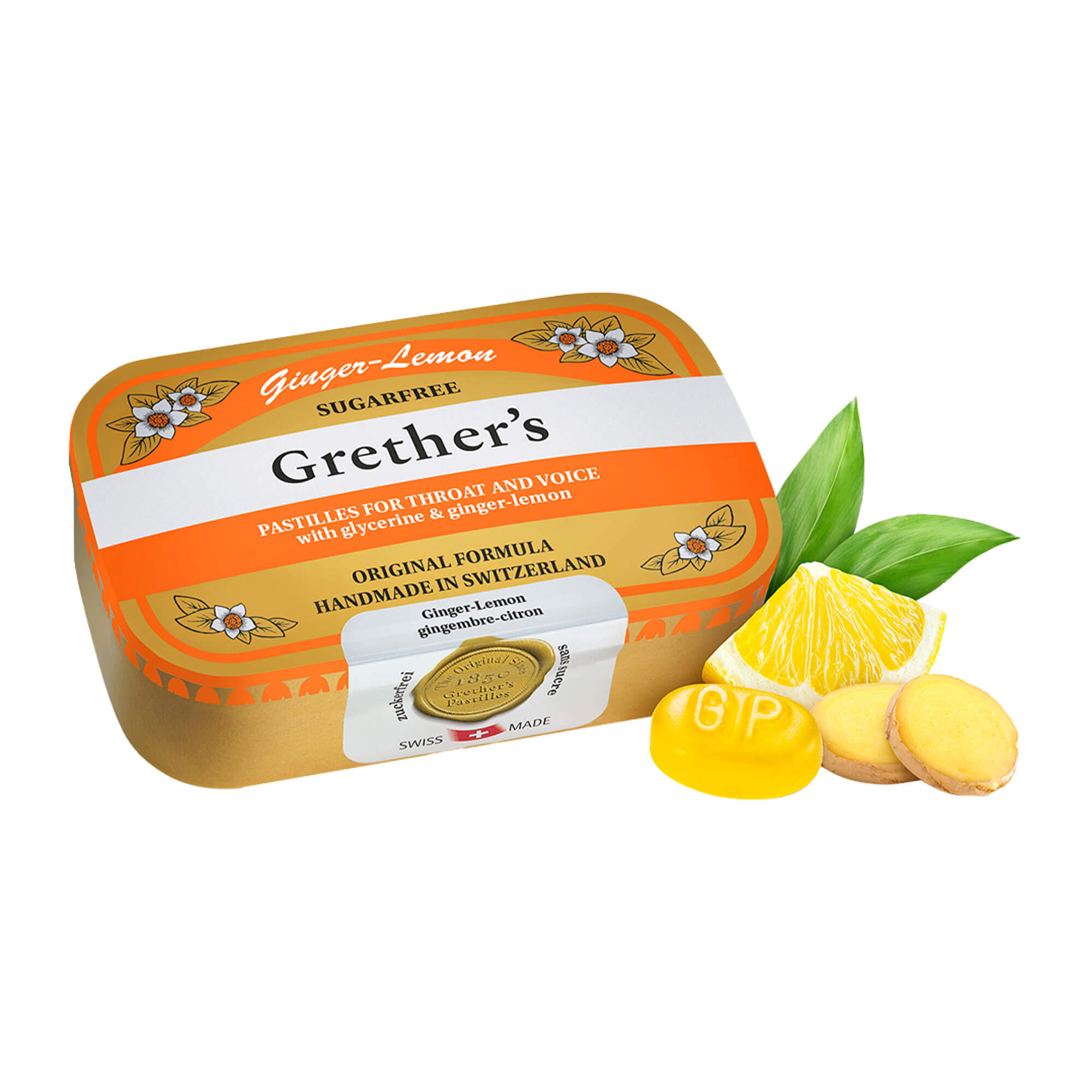 Grethers Pastilles Ginger Lemon zuckerfrei