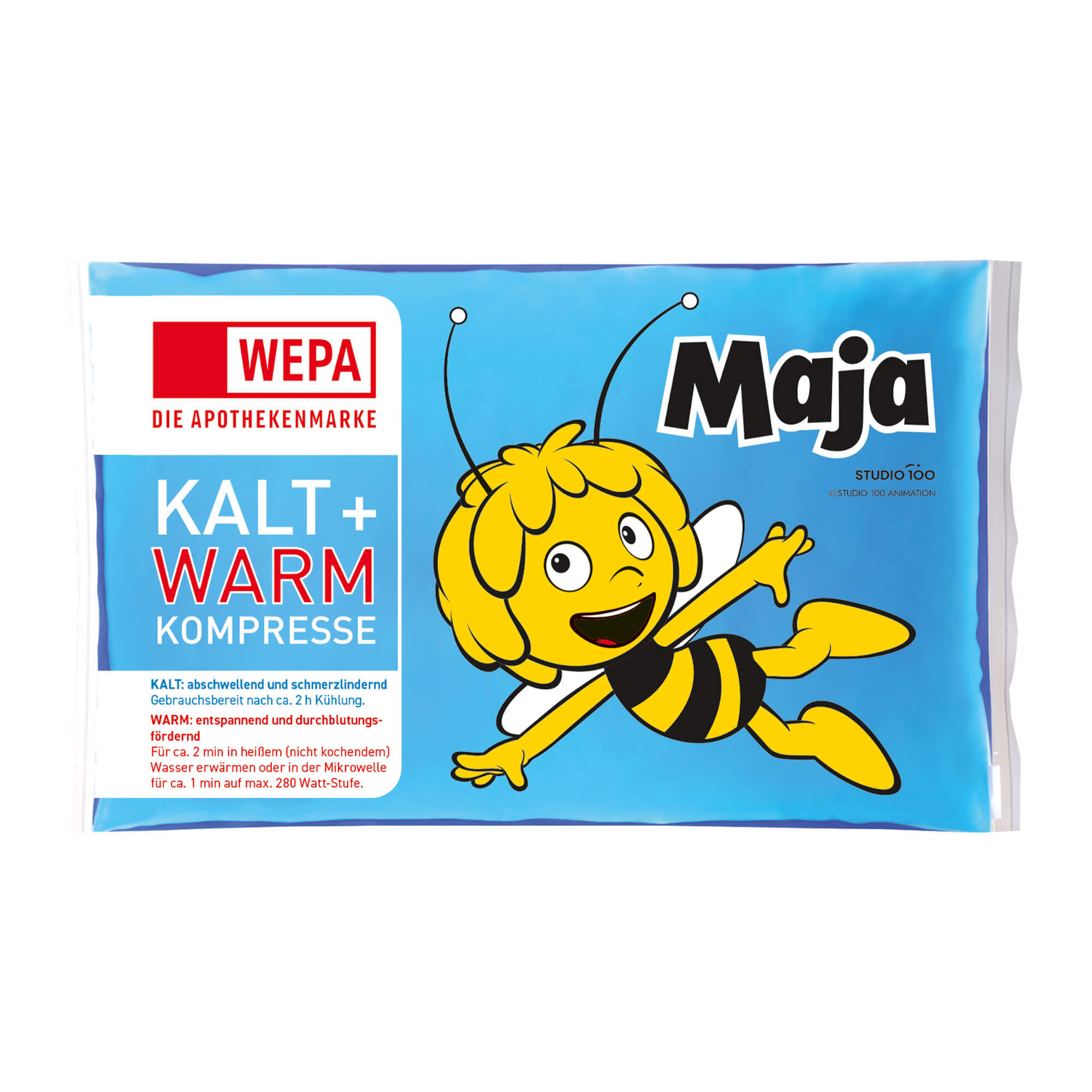 WEPA Kalt-Warm Kompresse Biene Maja 8,5 x 14,5 cm