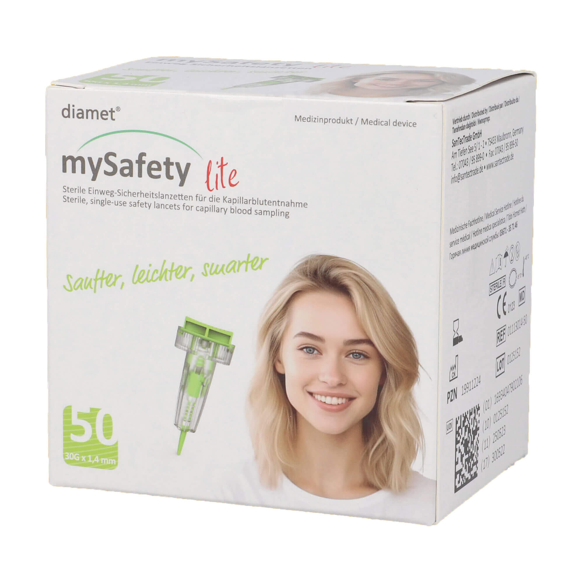 Diamet mySafety lite Sicherheitslanzetten 30 G 1,4 mm