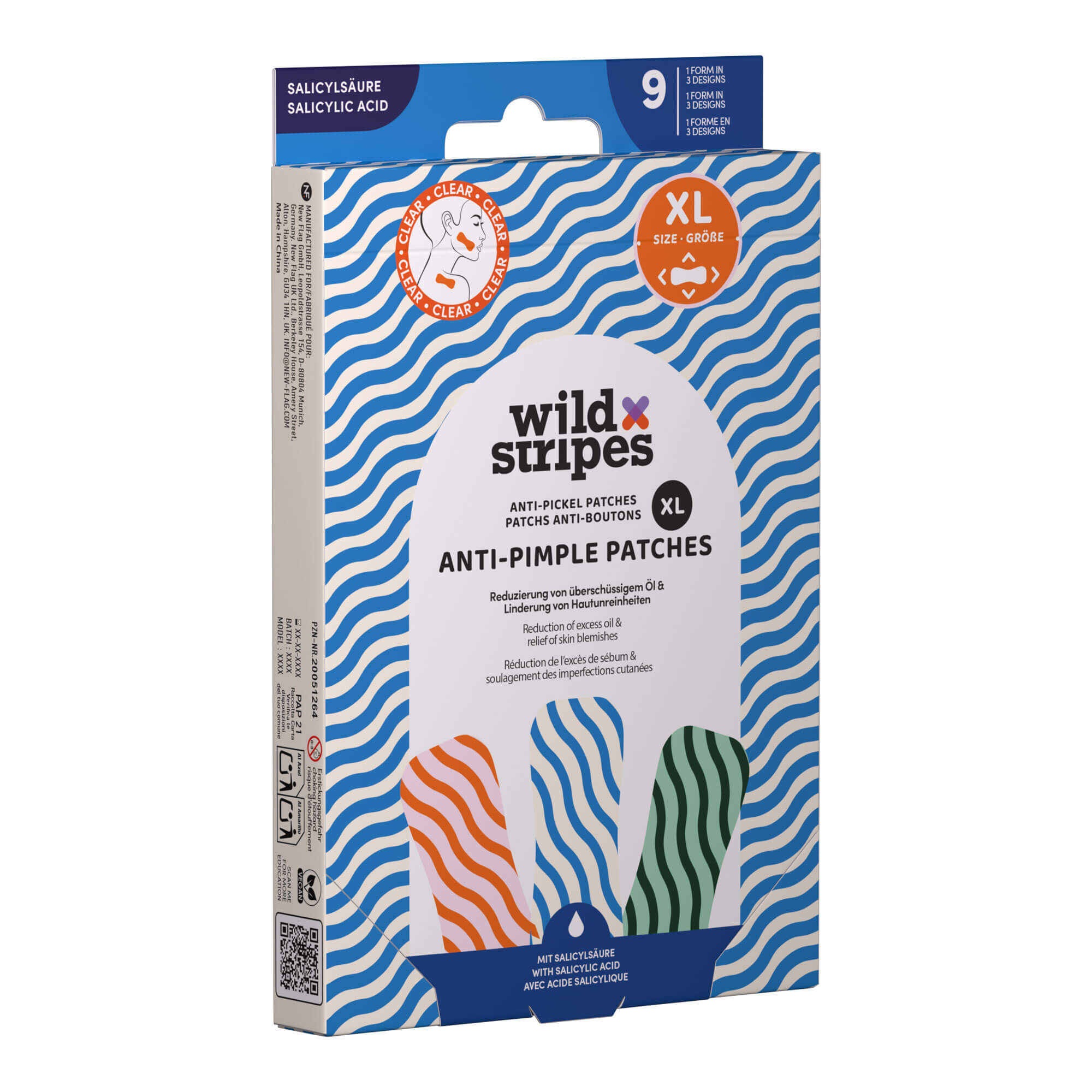 Wild Stripes Anti-Pimple Patches XL Clear
