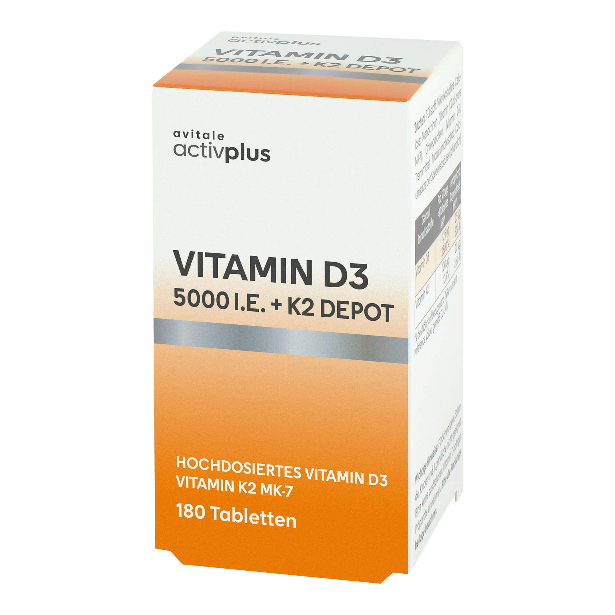 Activplus Vitamin D3 5000 I.E.+K2 Depot Tabletten