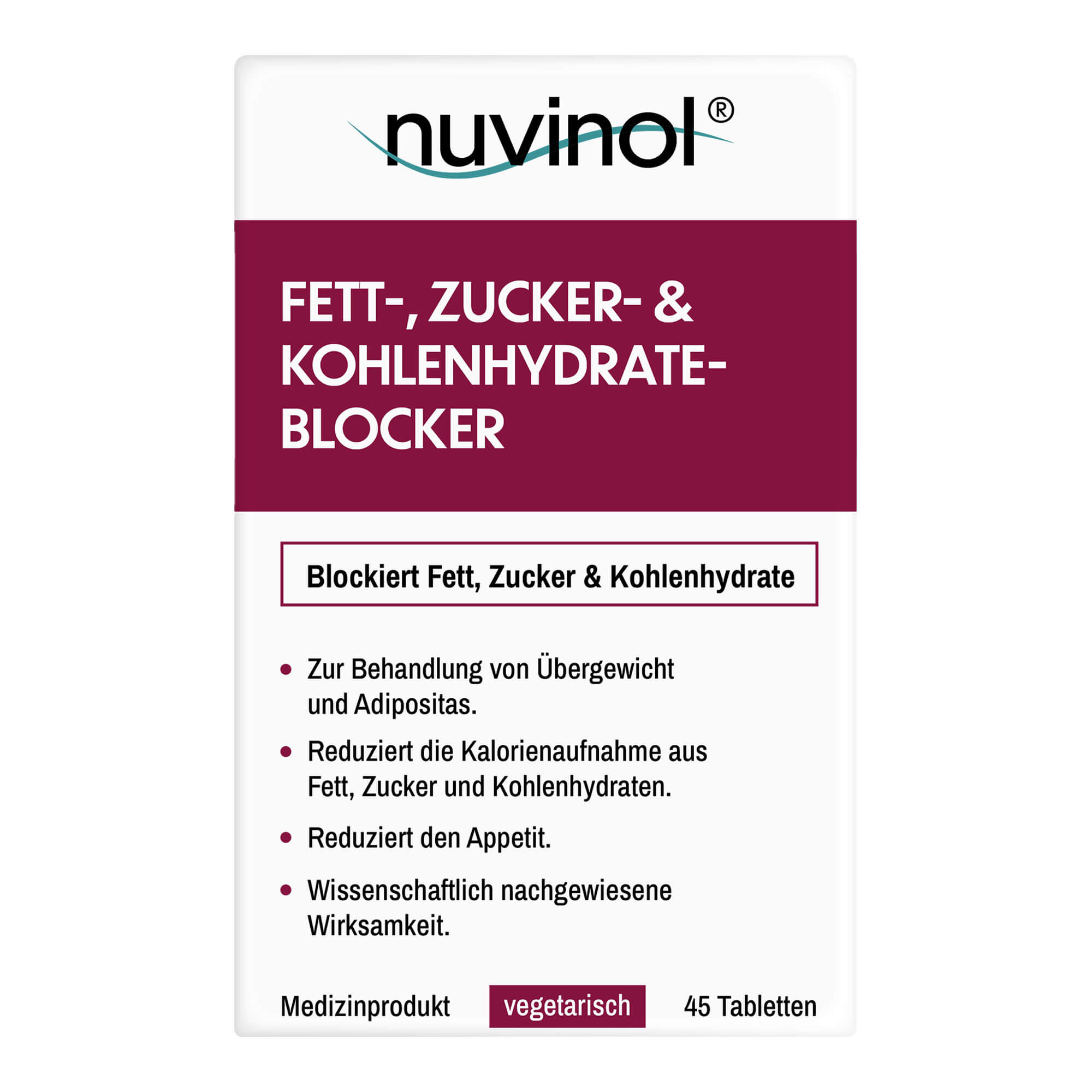 Nuvinol Fett-, Zucker- & Kohlenhydrateblocker